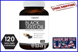 100% Pure Black Seed Oil Vegan 120 Pcs Soft Gel Capsules Cumin USA Non GMO Cold