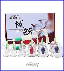 12 Cups Traditional Chinese Vacuum Suction Cupping Therapy Set Massage Cupping