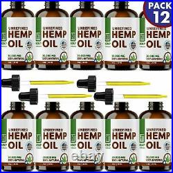 12 Pack Hemp Oil For Pain Relief, Anxiety, Sleep 30000 mg
