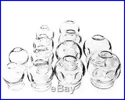 12 pcs Thick Glass Cupping Set for Professionals 4 different sizes US Seller