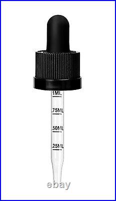 15ml 1/2oz Amber Glass Bottles+Measurement Eye Dropper Child Resistant graduated