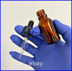 1/2 OZ 15 ML Amber Boston Round Glass Bottles with Droppers Choose QTY USA