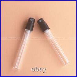 1ml 1.5ml 1.8ml Clear Spray Glass Bottle Vial with snap on pump Sprayer Perfume