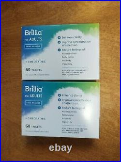 2 Boxes- BRILLIA for Adults Homeopathic Anxiety & Stress 120 Tablets