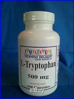 2 Pack L-Tryptophan 500 mg 400 Count Supports Mood Relaxation And Restful Sleep