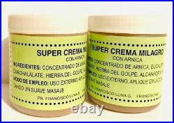 2 SUPER CREMA MILAGRO CRAMPS BRUISE ARTHRITIS MIRACLE OINTMENT ARNICA 125g ea