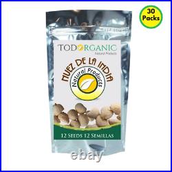 30 PACKS (360) Nuez de la India, Original 100% GARANTIZADA, Indian Nut Seed