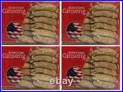 4 Boxes of Hand Selected A Grade American Ginseng Root Large Short Size (4 Oz)