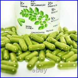 500 Capsules Moringa Oleifera Leaf Powder 5000mg Organic, YOKABA