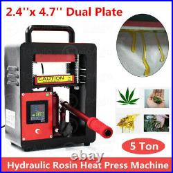 5T Hydraulic Rosin oil extraction Press Machine Dual 2.4x4.7 Rosin Press Plates