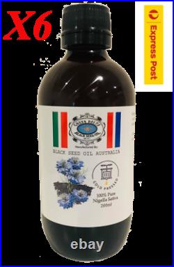 6X100% Pure Black Cumin/Kalonji/Nigella Sativa Seed Oil 200ml Cold Pressed Glass