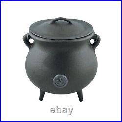 7 Cast Iron Cauldron with Carry Handle and Lid for Spells Smudging Rituals