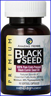 Amazing Herbs 100% Pure Cold-Pressed Black Seed Oil Capsules/Luiquids
