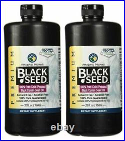 Amazing Herbs Black Seed Cold-Pressed Oil 32oz (Pack of 2)