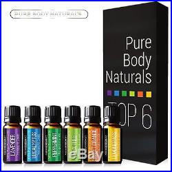 Aromatherapy Top 6 Essential Oils Therapeutic grade with Lavender, Tea Tree