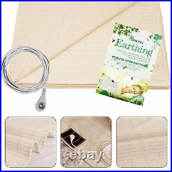Bed Earthing Sheet Grounding Sheet Mat & Conductive Copper Cord With US Plug NEW