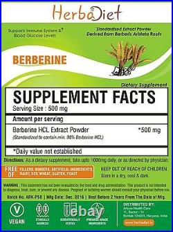 Berberine HCL 98% Extract Powder PREMIUM Berberis Blood Glucose Sugar Control
