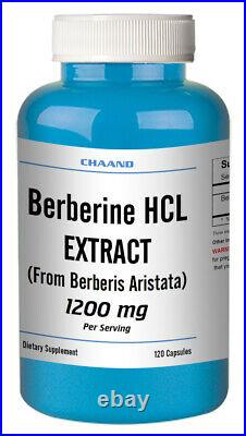 Berberine HCL Extract 120 Capsules 1200mg Serving High Potency == SALE == CH