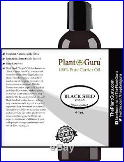 Black Cumin Seed Oil 4 oz. Cold Pressed Nigella Sativa 100% Pure Organic Virgin