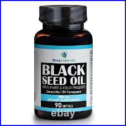 Black Seed Oil Capsules 500mg 90 Count Softgels Cold Pressed Amazing Herb New