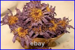 Blue Lotus Nymphaea Caerulea Hand Picked Sun Dried Flowers Pure Herbal Organic