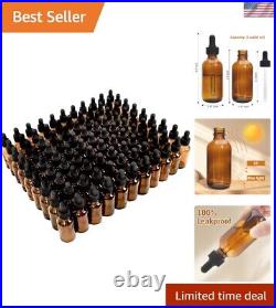 Bulk 80 Pcs 2oz Amber Glass Droppers Durable & Leak-Proof Essential Oil Set