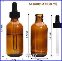 Bulk 80 Pcs 2oz Amber Glass Droppers Durable & Leak-Proof Essential Oil Set