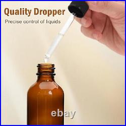 Bulk 80 Pcs 2oz Amber Glass Droppers Durable & Leak-Proof Essential Oil Set