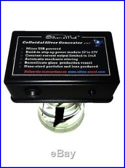 COLLOIDAL SILVER generator USB powered with STIRRING & CURRENT LIMITING full kit