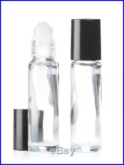 Clear Glass ROLL ON BOTTLES Empty Essential Oil Perfume 10 ml Roller Ball REFILL