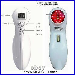 Cold Laser Therapy Body Pain Relief 600mW Soft Healing Lazer Device Pet Friendly