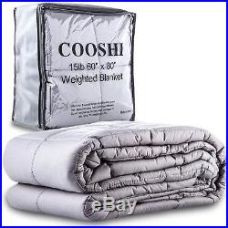 Cooshi Weighted Blanket Queen and Twin Size 60x80 15 lbs Grey Use Gravity to