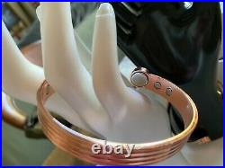 Copper Magnetic Bracelet and Ring Set Fashion Arthritis Unisex Roman Style Cuff