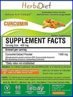 Curcumin 95% PURE Turmeric Root Extract Powder Curcuma Longa Curcuminoids 95%