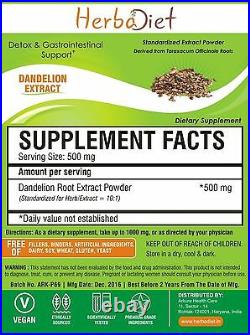 Dandelion Root Extract 101 Powder STRONG Liver Kidney Colon Cleanse Support