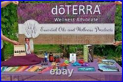 DoTERRA Essential Oil Business Lot of 30 NEW oils, signs, banner for store/booth