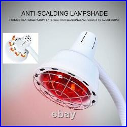 Double Head Type Infrared Heat Light Therapy Lamp Pain Relief Floor Stand 275W