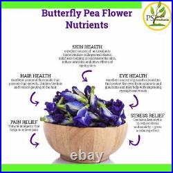 Dried Blue Butterfly Pea Flowers Powder Organic Pure Natural Healthy Herbal Tea