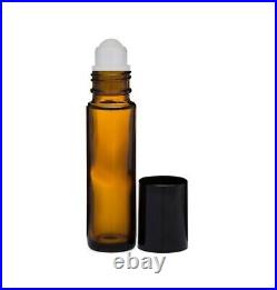 Essential Oil Rollers Amber Glass Roll on Bottles 10 ml Refillable FREE SHIP