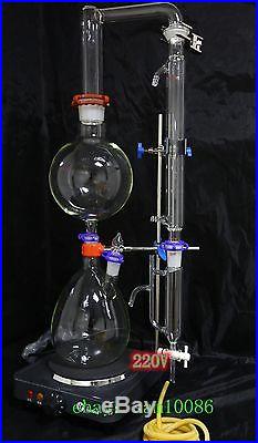 Essential oil steam distillation apparatus kit, 220V, Liebig Condenser, lab glass