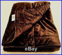 Extra Soft Breathable Brown Chenille Weighted Sensory Blanket -20lb 48x70