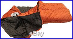 Extra Soft Breathable Orange and Charcoal Weighted Sensory Blanket -25lb 48x80