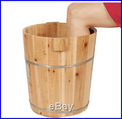 Foot basin Tall wooden bucket with cover rest stool foot bath3in1