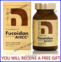 Fucoidan AHCC NatureMedic 160 Capsules Brown Seaweed Organic Mekabu Exp 04/2025