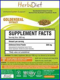 Goldenseal Root Extract Powder Berberine Hydrastine Alkaloids Immune Support