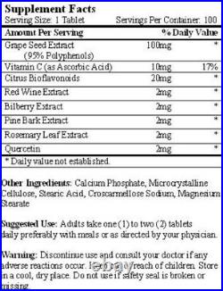 Grape Seed Extract OPC 9, 100 mg Red wine, Bilberry, extract 100 tablets