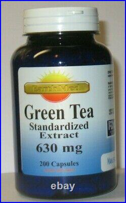 Green Tea Standardized Extract 630mg 200 Capsules Freshly Manufactured