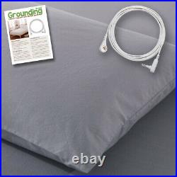 Grounding Brand King Size Earthing Sheet with Connection Cable, Grey