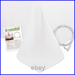 Grounding Brand King Size Earthing Sheet with Connection Cable, White