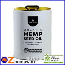 Hemp Seed Oil Australian Certified Organic Cold Pressed Unrefined 20l Bulk Fresh